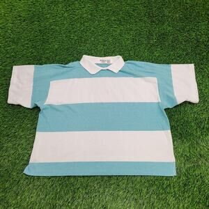 Vintage 80s MOD Stripes Polo Shirt Womens 2XL 24x22 Cropped